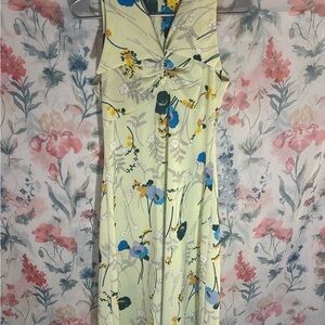 Vintage Floral Sleeveless Dress - Multicolor